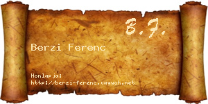 Berzi Ferenc névjegykártya