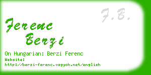 ferenc berzi business card